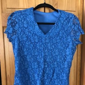 Blue lace top